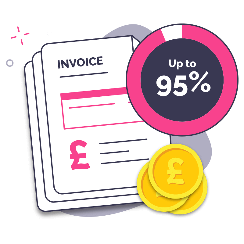 Invoice Finance Step 3 - Receive  up to 95% upfront